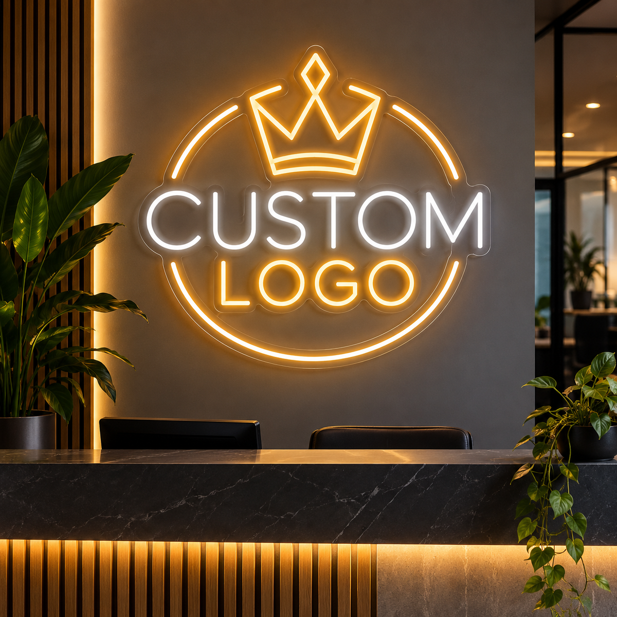 Enseigne au néon avec logo personnalisé - AI Designer
