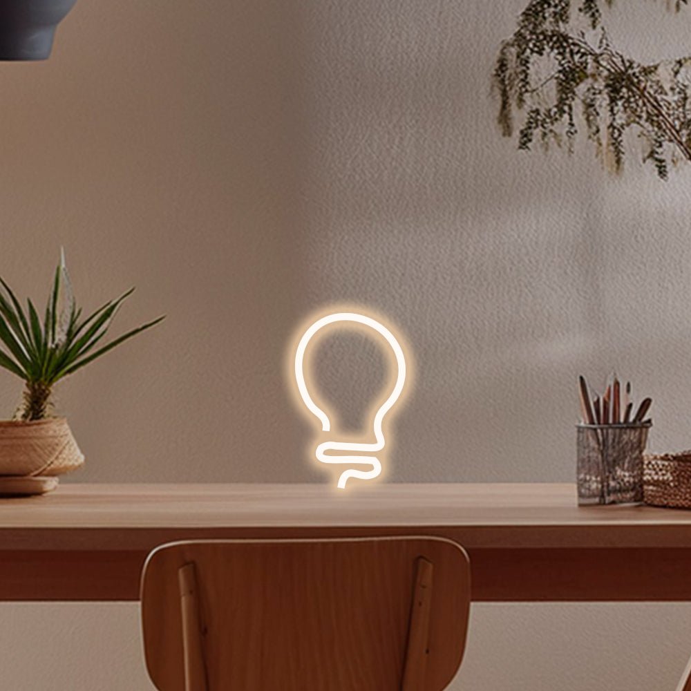 Light Bulb LED Desktop Neon Sign - Planet Neon Made in London Neon Signs - Planet Neon