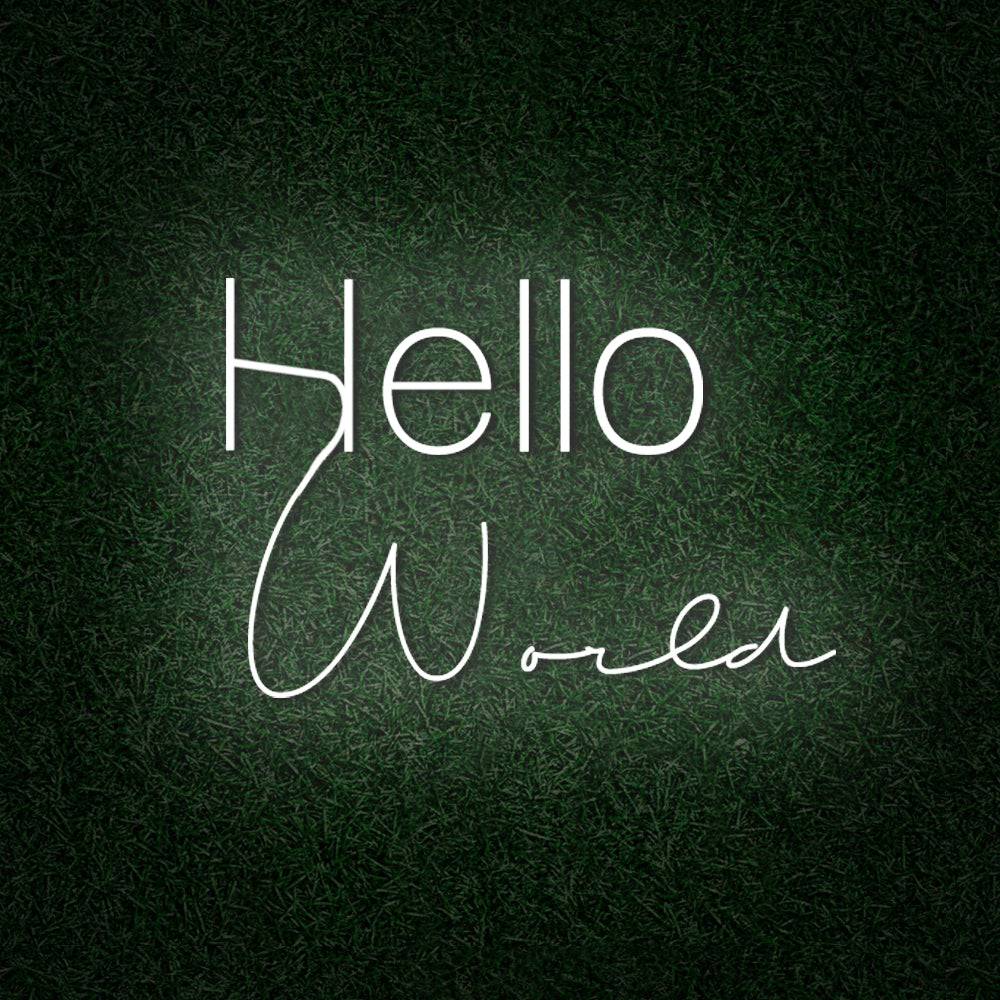 Hello World LED Neon Sign - Made in London Inspirational Neon Signs - Planet Neon