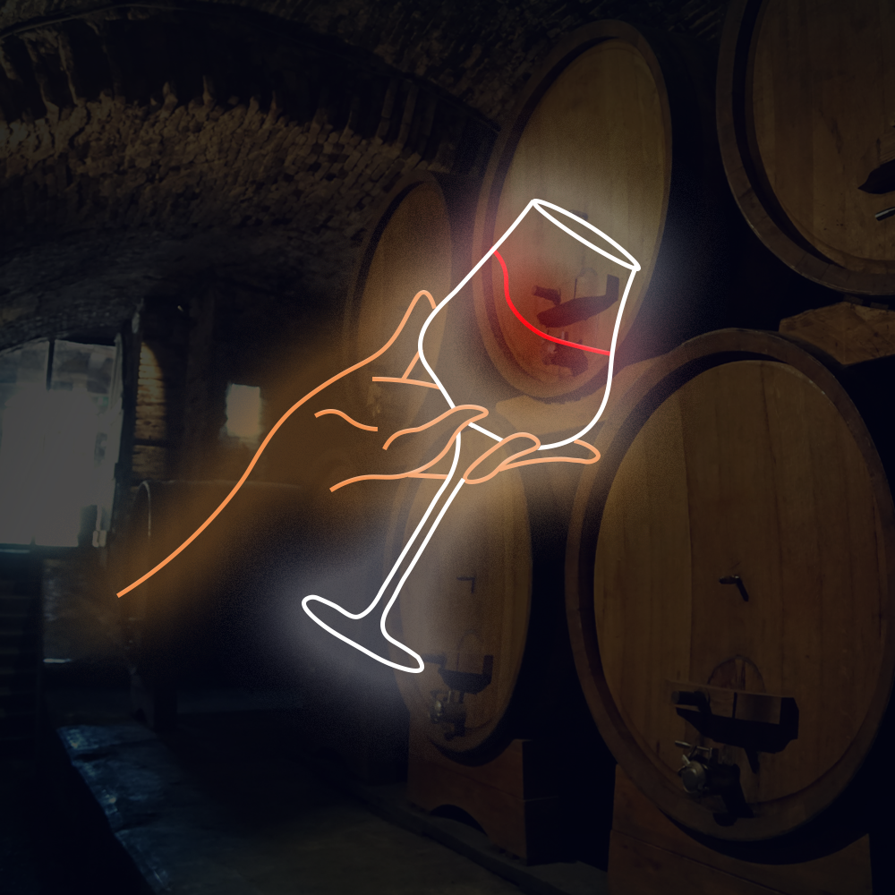 Letrero de neón LED para copa de vino - Letreros de neón LED fabricados en Londres