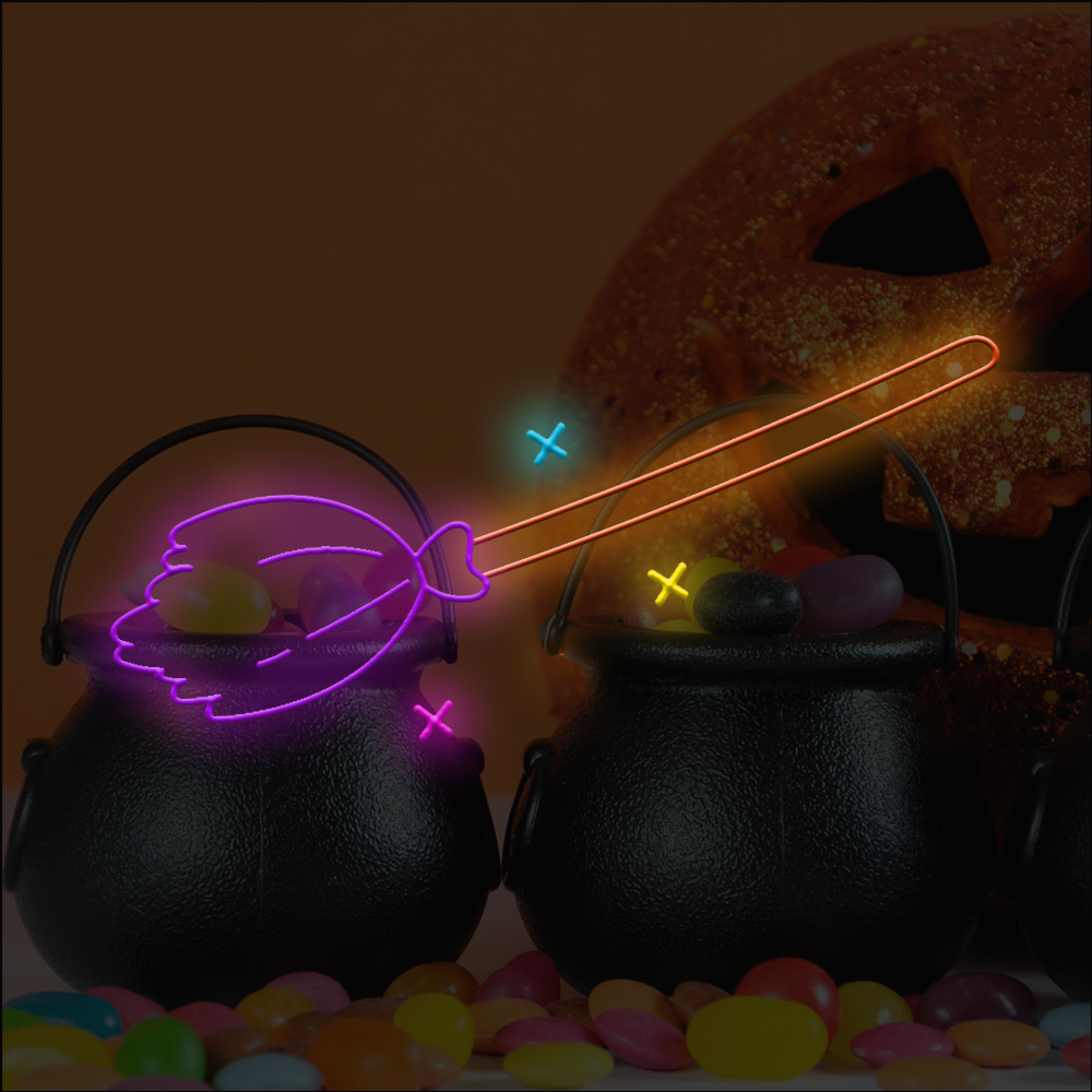 Escoba de bruja - Letrero de neón LED de Halloween hecho en Londres