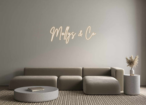 Editor en línea de letreros de neón personalizados Mollys & Co