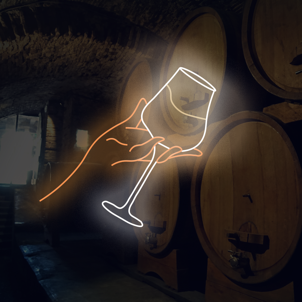 Letrero de neón LED para copa de vino - Letreros de neón LED fabricados en Londres
