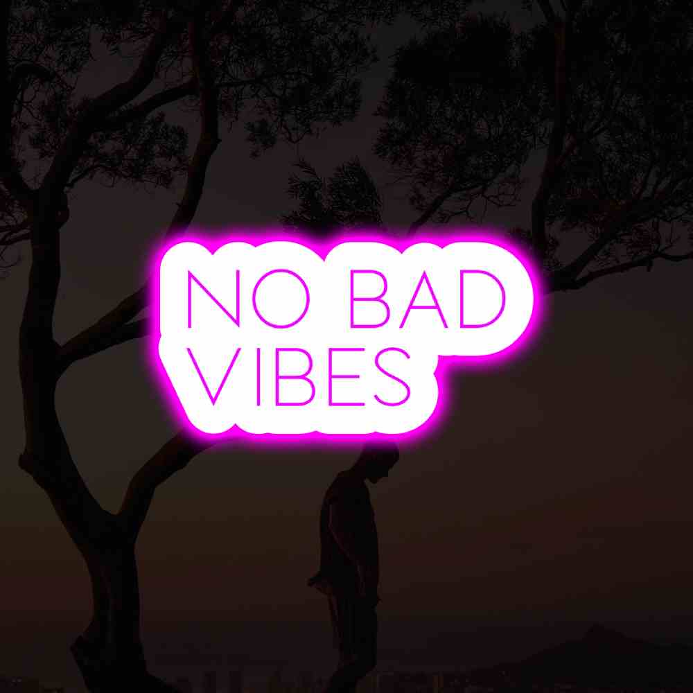 Señal de neón LED retroiluminada No Bad Vibes