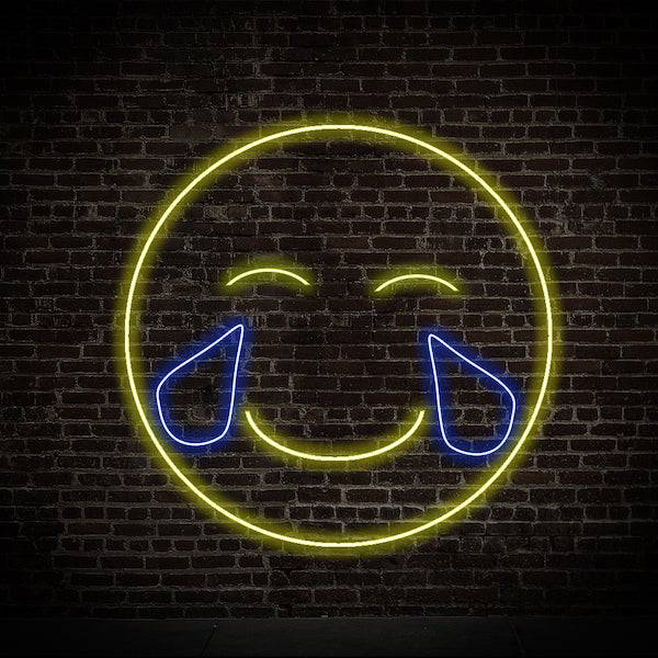 Tears of Joy LED Neon Sign - Made in London Emoji Neon Signs - Planet Neon